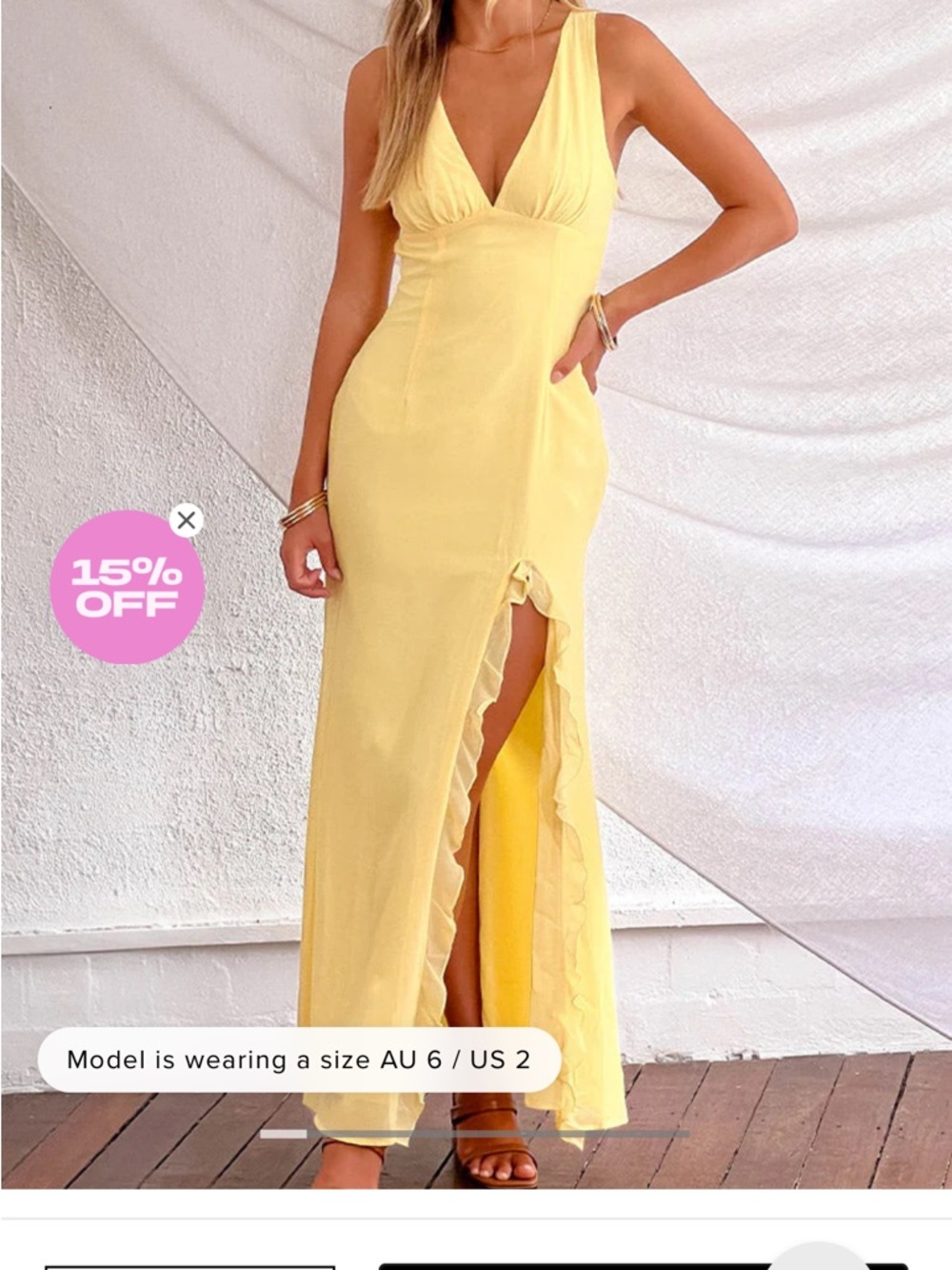 Beginning Boutique Kris Pink Ruffle-Trim V-Neck Maxi Dress